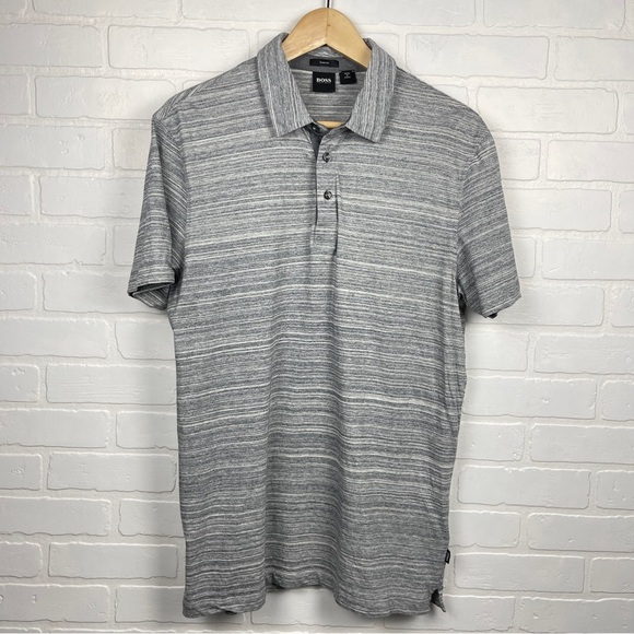 Boss Other - Hugo BOSS Men's Gray Polo Shirt Slim Fit size Large heather grey